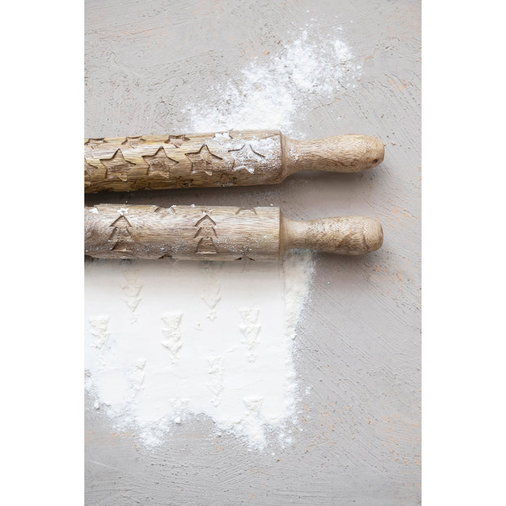 Hand-Carved Mango Wood Rolling Pin, 2 Styles