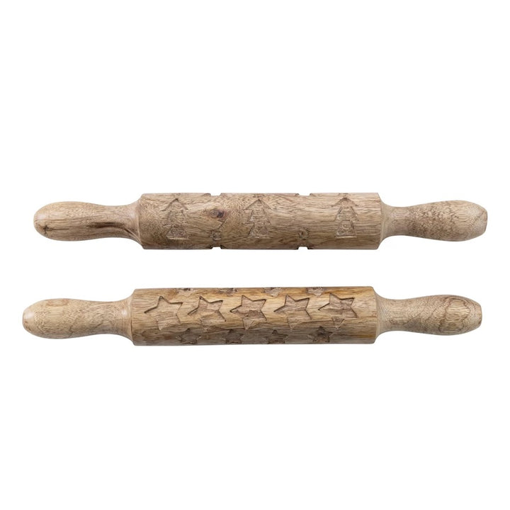 Hand-Carved Mango Wood Rolling Pin, 2 Styles