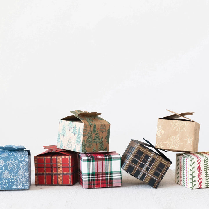 Handmade Recycled Printed Paper Interlocking Gift Box