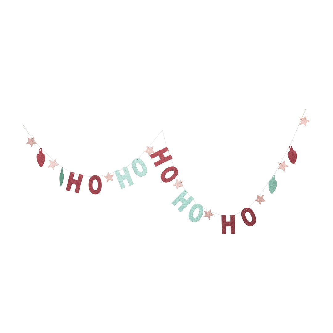 Ho Ho Ho Banner in Kraft Box with Stars and Glitter