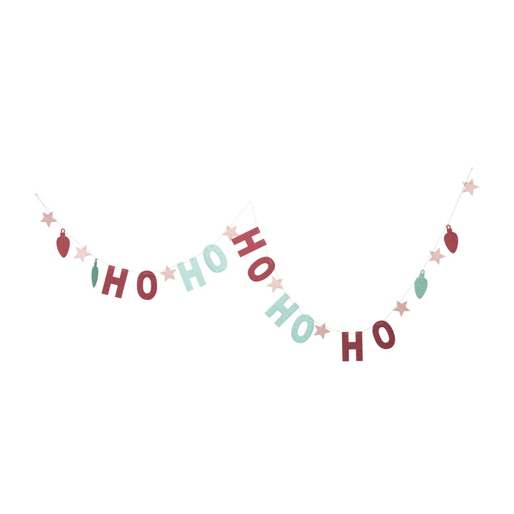 Ho Ho Ho Banner in Kraft Box with Stars and Glitter
