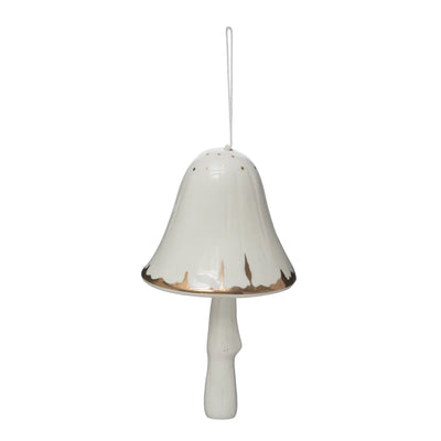 Stoneware Mushroom Bell with Gold Electroplating