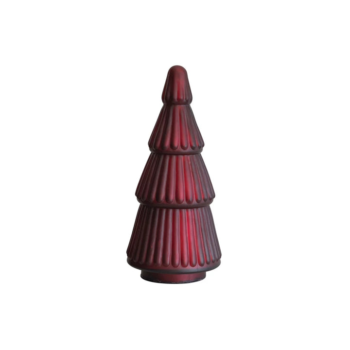 Matte Burgundy Embossed Mercury Glass Tree
