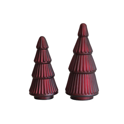 Matte Burgundy Embossed Mercury Glass Tree