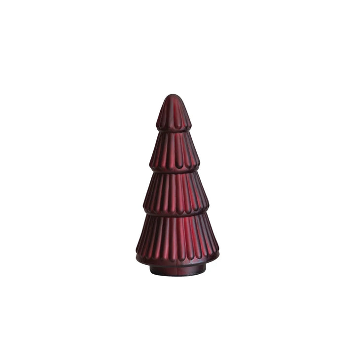 Matte Burgundy Embossed Mercury Glass Tree